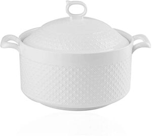 soomile ceramic soup tureen with lid lovely serving tureens with lid , white, round, 3.6l