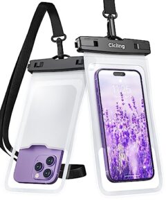 waterproof phone pouch floating [super buoyancy & airbag floating] waterproof cell phone pouch for iphone 14/13/12 pro max samsung galaxy, ipx8 waterproof phone case dry bag for vacation, 2 pcs -7"