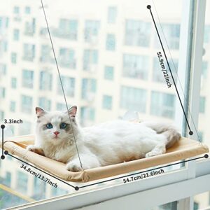 cat Hammock Perch cat Window Hammock Bed seat Shelf for Indoor Cats Resting Seat Safety Holds Two Cats, Cat Perch Safety Resting Shelf 360°Sunny Seat Space Saving Cat Beds (Premium Silver Gray)