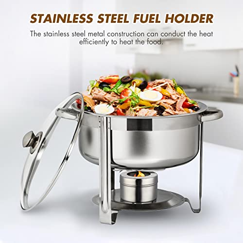 Fuel Holder for Chafer, 4PCS Stainless Steel Chafing Fuel Holder with Cover for Chafing Dishes, Buffet Barbecue Party Events