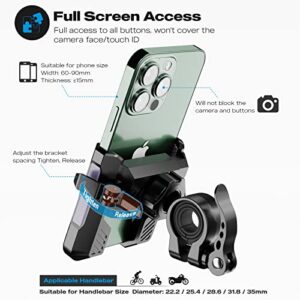 visnfa New Upgraded Bike Phone Mount Holder Two Connectors Quickly Lock and Release,360°Rotatable Bicycle Motorcycle Scooter Accessories Handlebar Phone Clip Suitable for 4.0"-7.0" Smartphone (Purple)