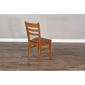 Pemberly Row 37" Ladderback Wood Dining Chair in Rustic Oak