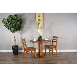 Pemberly Row 37" Ladderback Wood Dining Chair in Rustic Oak