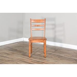 Pemberly Row 37" Ladderback Wood Dining Chair in Rustic Oak