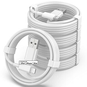5 pack [apple mfi certified] iphone charger 3ft, apple usb to lightning cable 3 foot, original fast iphone charging cord for iphone 13 pro max/iphone 13/12pro max/12 pro/11/se2022/xr/x/8/ipad, white