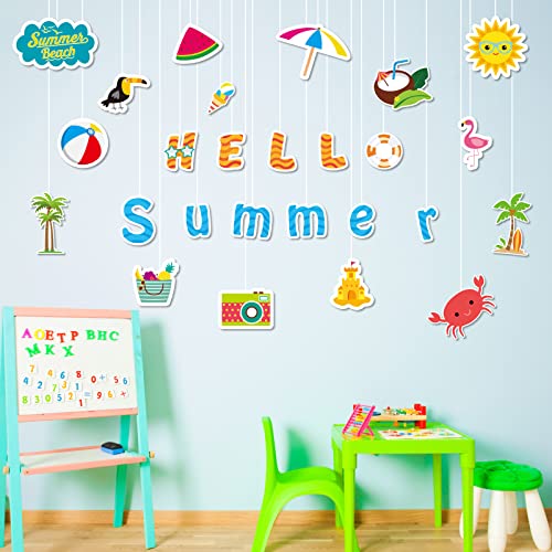 Hello Summer Cutouts Colorful Sunflower Inspirational Classroom Bulletin Board Decorations Summer Wall Decals Classroom Decor for School Summer Theme Party