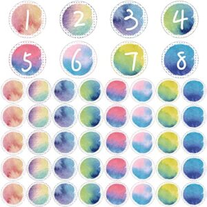 48 pcs watercolor mini accents numbers magnetic accents dry erase blank magnets colorful fridge magnets for whiteboard chalkboard school office home supplies (round)