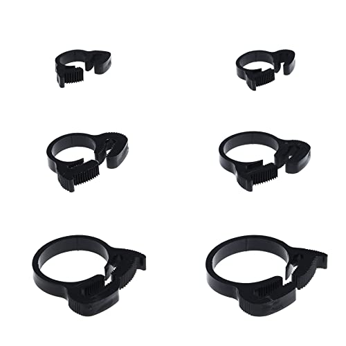 Reef Aquarium Nylon Hose Clamps Set, 8.1-32.5mm Plastic Snap Clamps Kit (Black Nylon Hose Clamps 36pack)