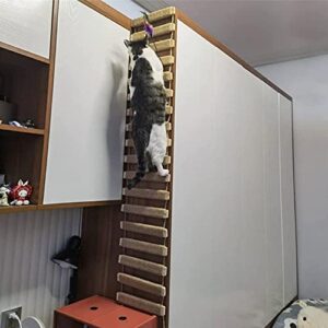 AGRICUE Cat Climbing Frame Outdoor Cat Tree Wall Climbing Bridge Climbing Rope Ladder for Cat Pets Climbing Frame for Wall Cat Wall Furniture Hemp Rope 20 inch Ladder