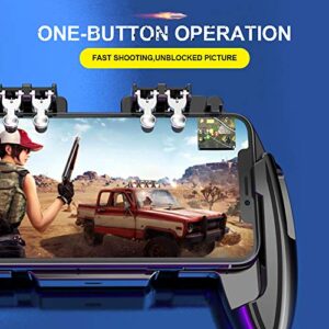 ZOMTOP Mobile Gaming Controller with Cooling Fan and 4 Triggers for 6-Finger Operation on 4.7-6.5" iOS and Android Phones - L1R1 L2R2 Gaming Grip Gamepad(With cooling fan)