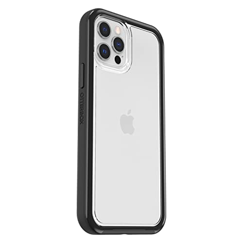 OtterBox Clear Case with Colorful Grip Edge for iPhone 12/12 Pro - Black Crystal (Clear/Black)