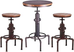 topower american antique vintage industrial bar stool and table set cafe coffee industrial bar bistro set of 2