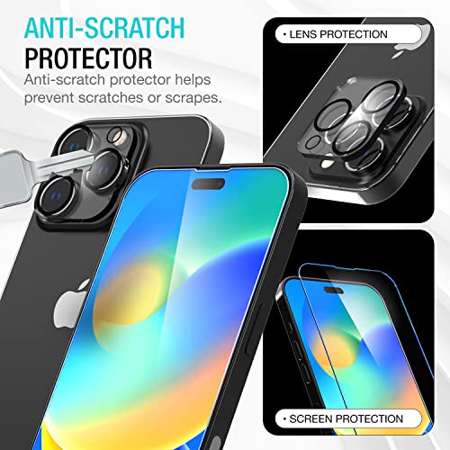Purity (3+2 Pack Designed for iPhone 14 Pro 2022, 3 Pack Screen Protector + 2 Pack Camera Lens Protector [Tempered Glass], Slim Case Compatible Premium HD 9H 6.1 Inch Film Protection