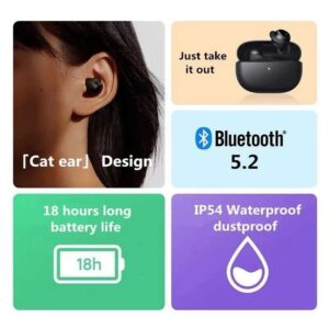 Xiaomi MI True Wireless Earbuds Redmi Buds 3 Lite, Bluetooth 5.2 Low Latency Stereo Game in-Ear Headphones with Mic, IP54 Water-Resistance Sweatproof Sport Earphones with Charging Case