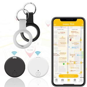 nouskau portable pet gps tracking - bluetooth 5.0 mobile key tracking smart anti-loss device,2022 mini pet gps locator bluetooth tracer include batteries and protective case, fit for ios (2 pack)