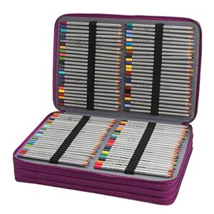 Lbxgap Portable Colored 384 Slots Pencil case Organizer with Printing Pattern for Prismacolor Watercolor Pencils, Crayola Colored Pencils, Marco Pencils