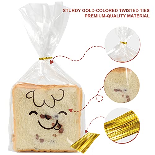 Hallowmas Treat Bags, Plastic Bread Bags for Homemade Bread Gift Giving, 12'' x 8'' Bread Loaf Storage Bags, Cello Bags for Halloween Gifts with Ties for for Home Bakers and Bakery Owners