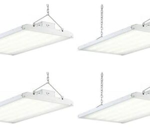 LeadLumens 4Pack 2ft 265w LED High Bay Shop Light,Dim 0-10V, 37100Lm-120277V- 5000K LED Shop Lights, Industrial Grade High Bays (2FT-265W/4Pack), White