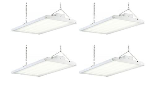 LeadLumens 4Pack 2ft 265w LED High Bay Shop Light,Dim 0-10V, 37100Lm-120277V- 5000K LED Shop Lights, Industrial Grade High Bays (2FT-265W/4Pack), White