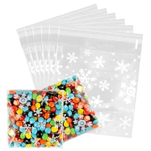 artby7 halloween candy snack treat bags, 100 pack 3.9x3.9 self sealing cellophane bags for small or mini pastry cookie treat on wedding birthday graduation party gift giving