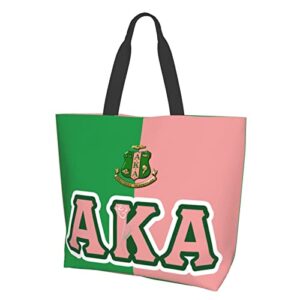 AKA Beach Tote Bags Travel Totes Bag Kitchen Reusable Grocery Bags Shopping Tote for Women Foldable Waterproof Book Tote