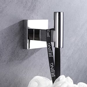 Suyar Bath Towel Hook Polished Chrome, SUS304 Stainless Steel Modern Shower Robe Holder, Bathroom Kitchen Coat Towel Hanger Wall Mounted