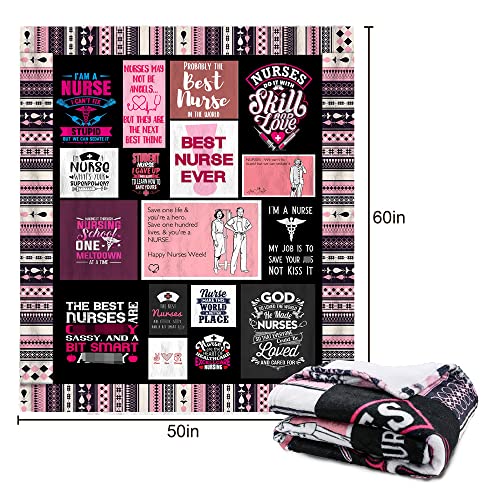 Nurse Gifts for Women Nurse Practitioner Gifts Nurse Appreciation Gifts Best Nurse Ever Blanket School Graduation Nurse Week Christmas Prseents Xmas Bday Nurse Day Presens Throw Blanket 50” X 60”