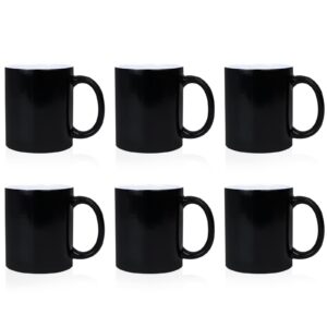 maikesub 11oz color changing mugs sublimation ceramic coffee mugs set of 6 mugs porcelain espresso cupsmagic mugs diy for coffee soup tea milk latte hot cocoa etc