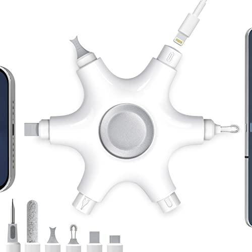 Phone Cleaning Kit iPhone Cleaner Earbuds Cleaner Kit- Repair Charging Port, Lightning Cables(and Type C), Speaker, Electonic Cleaner Tool for All Devices Cellphone Airpods iPad