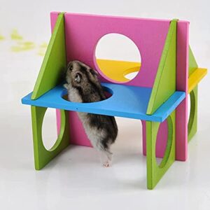 litewoo funny wooden exercise house toy for pet dwarf hamster gerbil rat mouse small animal cage toy (exercise house)