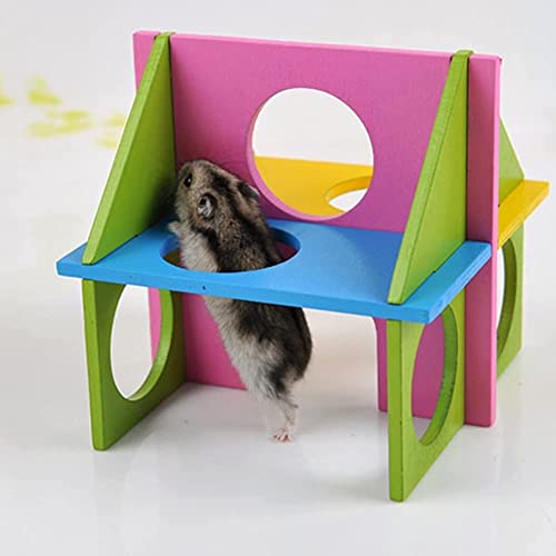 Litewoo Funny Wooden Exercise House Toy for Pet Dwarf Hamster Gerbil Rat Mouse Small Animal Cage Toy (Exercise House)