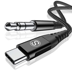 sweguard usb c to 3.5mm audio aux jack cable 6.6ft, type c adapter to 3.5mm headphone car stereo aux cord for ipad pro air 4 5 mini 6, samsung galaxy s23 s22 s21 s20 s10 9 8 note 20 10 z fold pixel