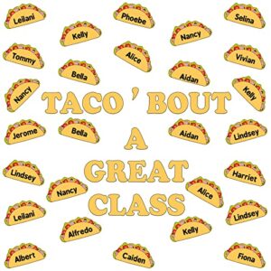 taco' bout a great class cutout with 48 pcs taco cutouts, mexican fiesta cutouts mexican party cutouts cinco de mayo fiesta party decorations for mexican themed party decorations school decor supplies