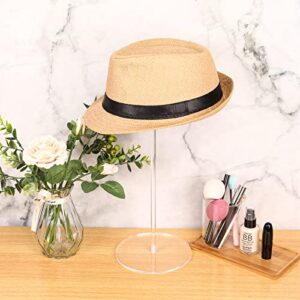 TRIRITE 3 PCS Clear Acrylic Hat Stand for Display, 16 inch Wig Display Rack, Clear Round Riser Stands for Wig Hat Display, Hat Display Stand Wig Display Holder for Hat Watch