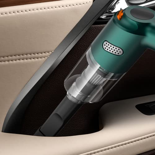 Crethinkaty Handheld Vacuum Cleaner 120W 10000PA High Power Cordless Rechargeable Vacuum Cleaner Wet and Dry Use for Home, Car, Office with Three Different Nozzles