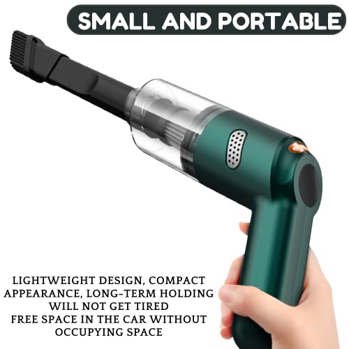 Crethinkaty Handheld Vacuum Cleaner 120W 10000PA High Power Cordless Rechargeable Vacuum Cleaner Wet and Dry Use for Home, Car, Office with Three Different Nozzles