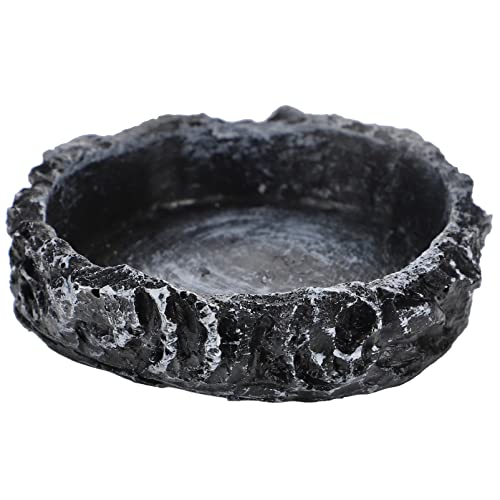 Ipetboom Reptile Food Bowl Reptile Water Bowls Reptile Feeder Food Dish Simulated Rock Food Bowl Terrarium Water Bowls Worm Dish for Tortoise Lizard Bearded Dragon Frog Leopard Gecko Snake