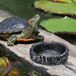 Ipetboom Reptile Food Bowl Reptile Water Bowls Reptile Feeder Food Dish Simulated Rock Food Bowl Terrarium Water Bowls Worm Dish for Tortoise Lizard Bearded Dragon Frog Leopard Gecko Snake