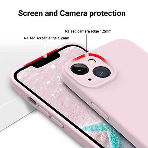 OTOFLY Designed for iPhone 13 Case, Silicone Shockproof [Full Covered Camera] Phone Case for iPhone 13 6.1 inch (Ice Pink)