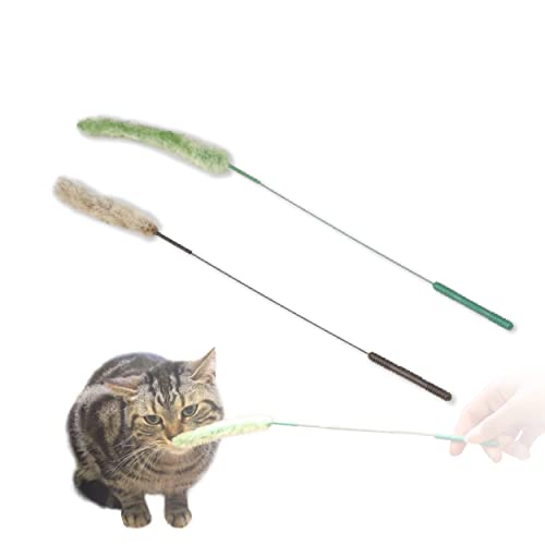 Catty Man Cat Play Grass, Jareneko Setaria 2 pcs. Set. Interactive Cat Teaser Wand Made in Japan