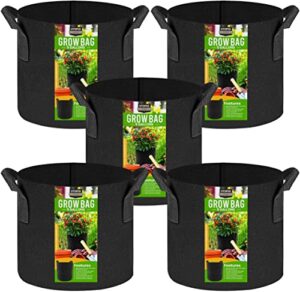utopia home plant grow bags 05 gallon, grow bags with handles, nonwoven fabric pots,pot for plants & vegetables