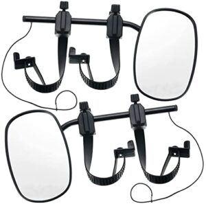 tallew 2 pieces towing mirror universal black clip on bar extension mirror kit adjustable 360 degree rotation side mirror for trailer rv rearview mirror accessories
