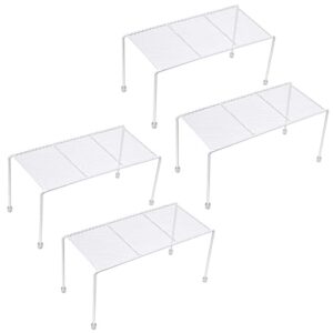 jbesuhi mesh kitchen shelves,cabinet storage shelf rack, cabinet organization mini storage shelf (white, 4)