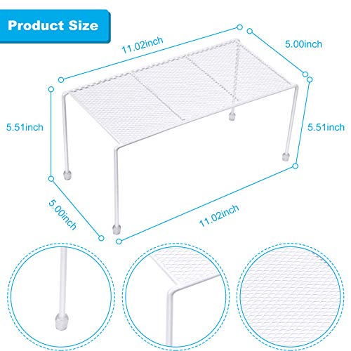 JBESUHI Mesh Kitchen Shelves,Cabinet Storage Shelf Rack, Cabinet Organization Mini Storage Shelf (White, 4)