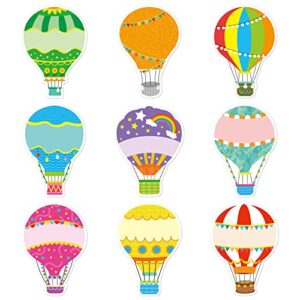 45 pcs colorful hot air balloons cutouts birthday bulletin board classroom decorations name tags cubby locker labels wall décor