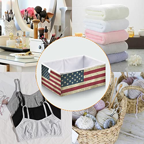 xigua American Flag Camouflage Cube Storage Bin Large Collapsible Storage Basket Toys Clothes Organizer Box for Shelf Closet Bedroom Home Office, 11 x 11 x 11 Inch