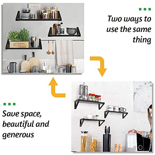 Lixintray Wall-Mounted Floating Shelves Set of 3，Storage Shelves for Living Room/Bedroom/Bathroom/Kitchen/Room Storage and Decorative Steel