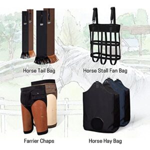 ZELARMAN Horse Tail Bag，Adjustable Tail Wraps for Horse，Horse Tail Cover with Fringe(Small Black)