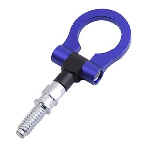 ocestore track racing style tow hook towing eye cnc aluminum screw on front rear bumper replacement for 3 series e36 e46 e90 e91 e92 e93 318 320 323 325 328 330 335 m3 1992 to 2012 (blue)