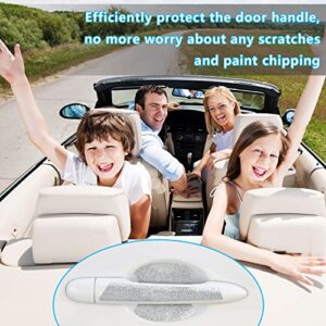 Ourzop 8Pcs Car Door Handle Sticker,Silver Bling Cup Scratches Protector Door Handle Side Sticker Scratch Protector Door Handle Paint Scratch Protection Protective Film